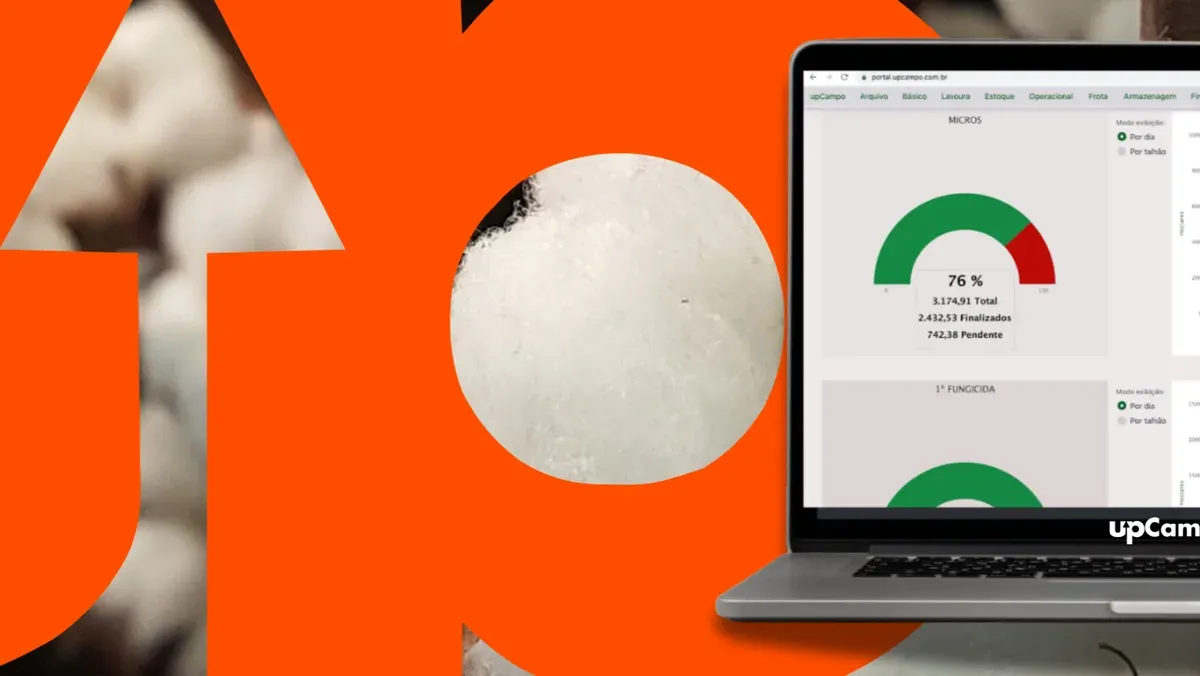Notebook abierta con un dashboard de gestión agrícola